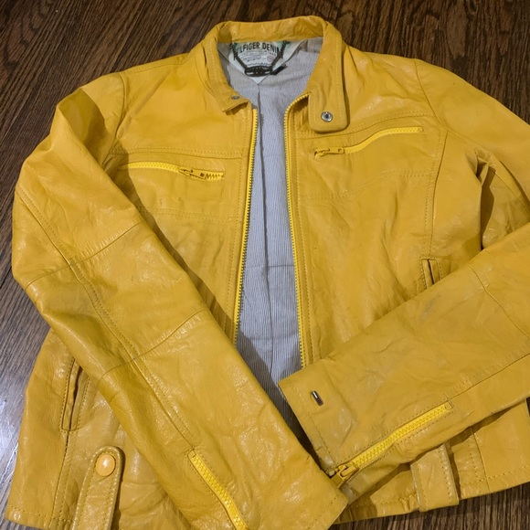 Yellow genuine leather jacket. - Picture 4 of 5